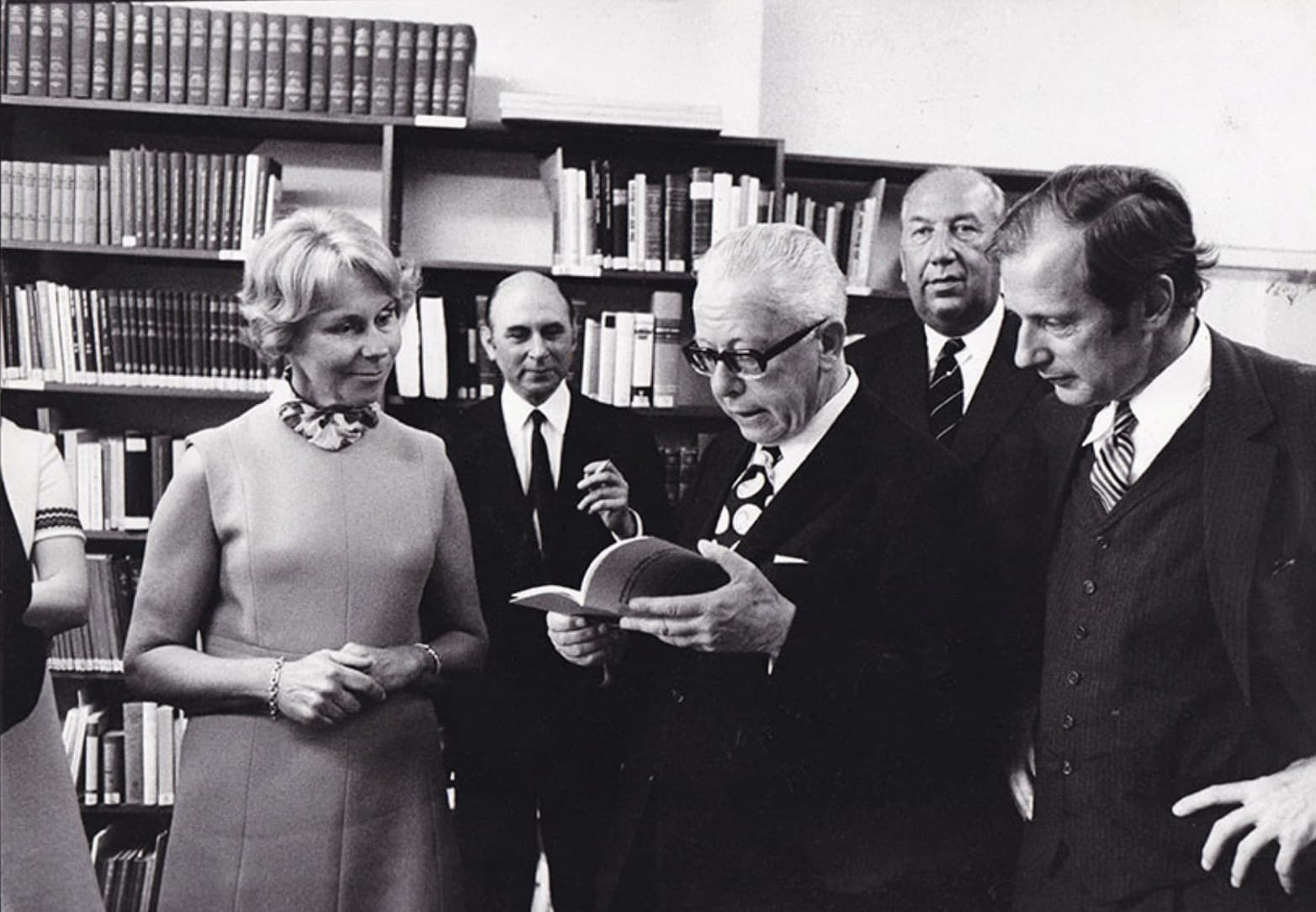 Bundespräsident Gustav Heinemann besucht am 12.08.1971 die Germania Judaica