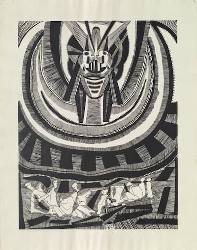 Die Zeichen, Druckgrafik von Otto Freundlich. © Historisches Archiv der Stadt Köln mit Rheinischem Bildarchiv / Museum Ludwig
