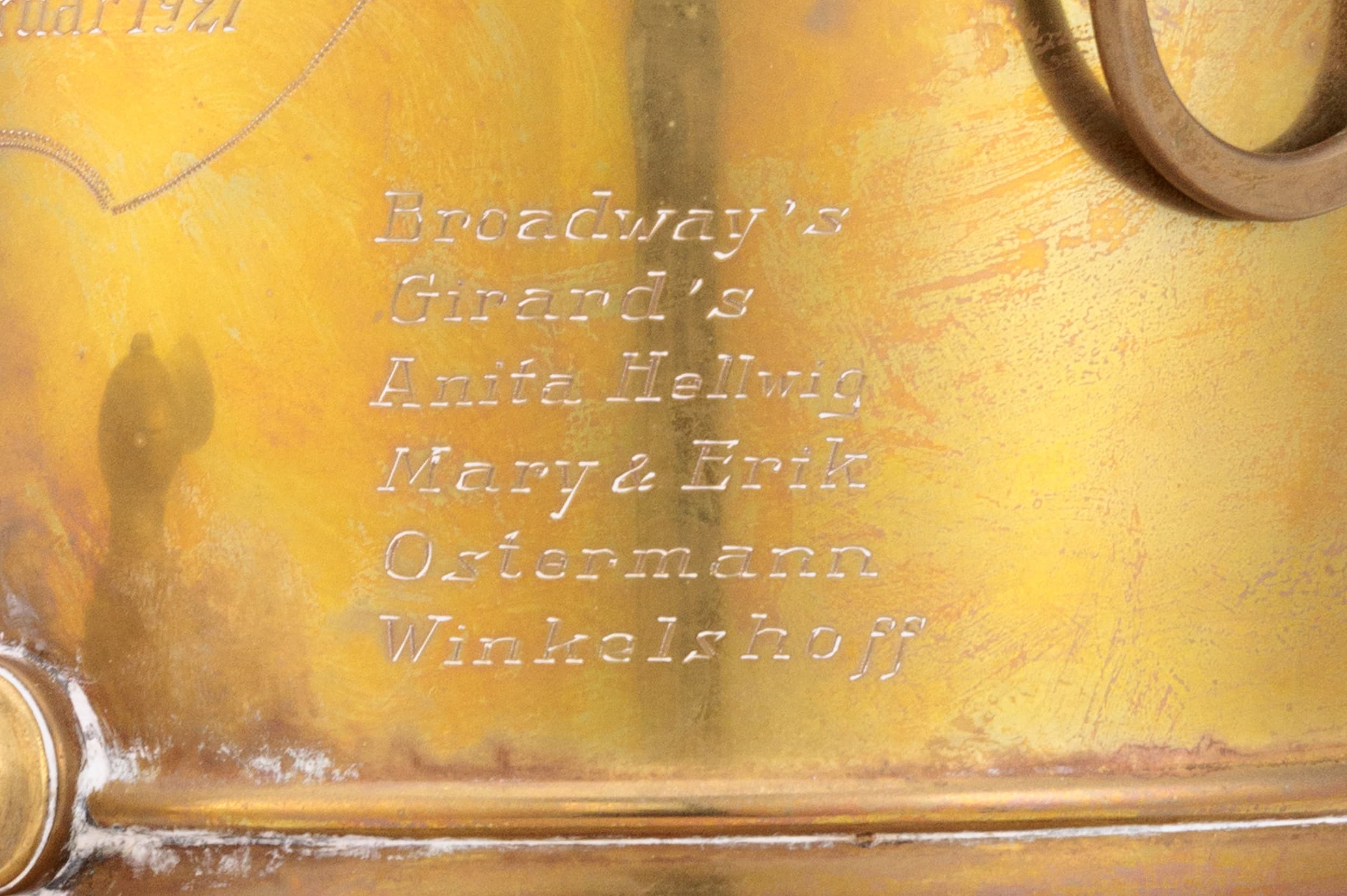Close up of Hans Tobar Samovar iwth inscripture