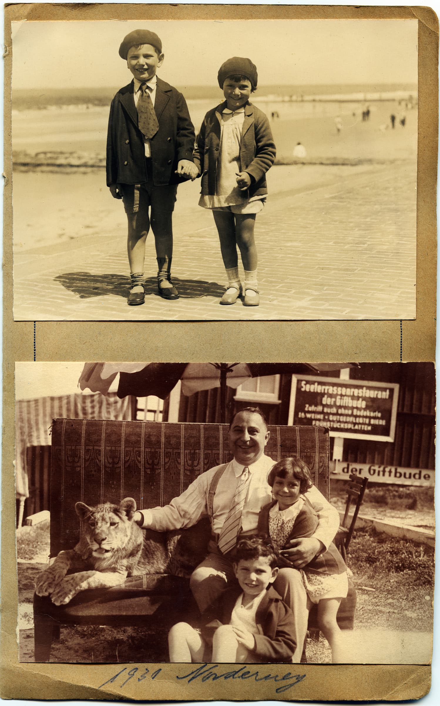 Lilo, Theo und Hans Tobar auf Norderney am Strand