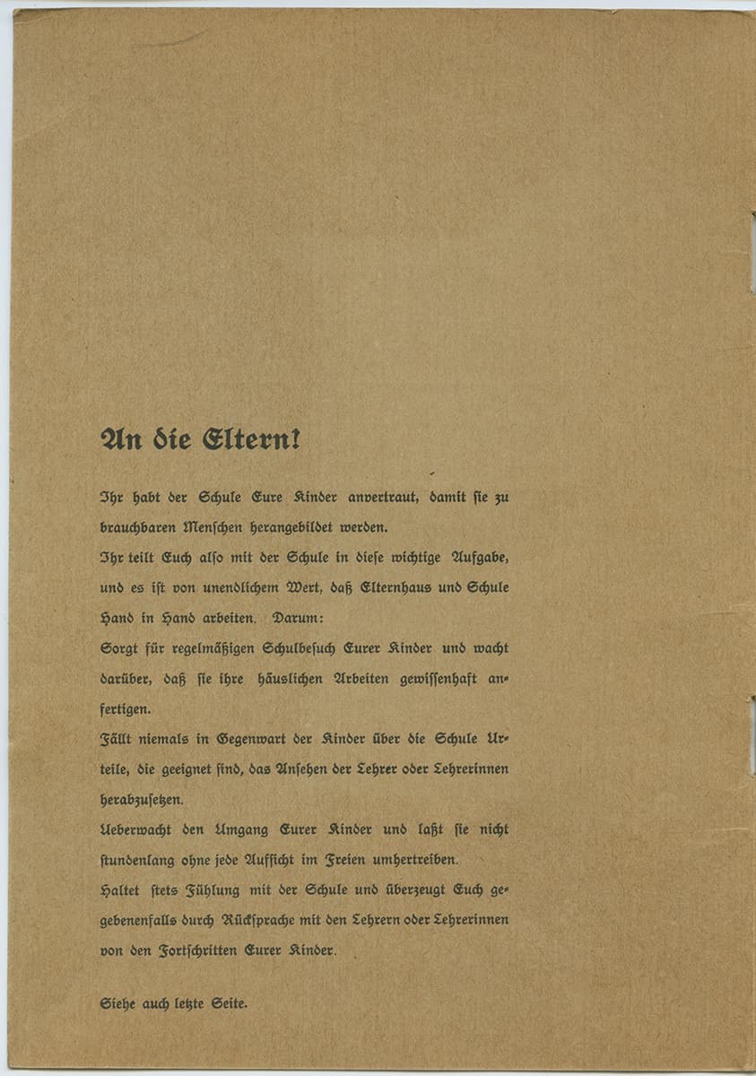 page two of Annual report booklet of the Israelite elementary school