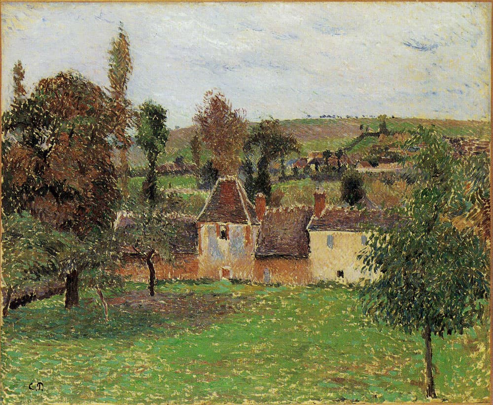 Farm at Bazincourt, painting by Camille Pissarro