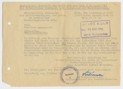 Notification of the Reich Association